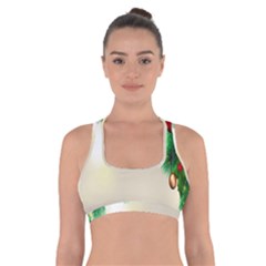 Ornament Christmast Pattern Cross Back Sports Bra by Sapixe