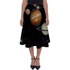 Outer Space Planets Solar System Perfect Length Midi Skirt by Sapixe