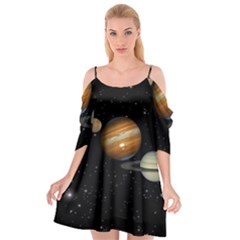 Outer Space Planets Solar System Cutout Spaghetti Strap Chiffon Dress by Sapixe