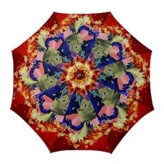 Ove Hearts Cute Valentine Dragon Golf Umbrellas by Sapixe