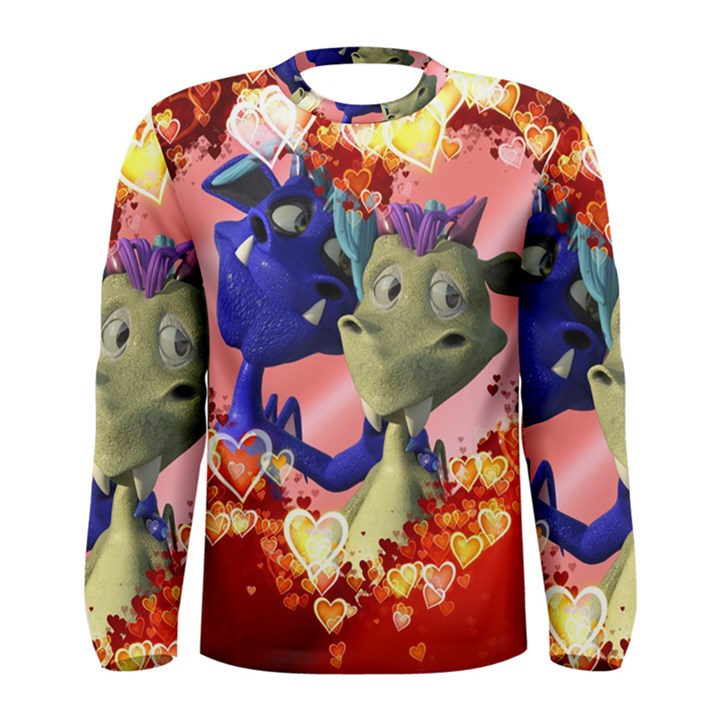 Ove Hearts Cute Valentine Dragon Men s Long Sleeve Tee