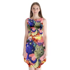 Ove Hearts Cute Valentine Dragon Sleeveless Chiffon Dress   by Sapixe