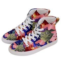 Ove Hearts Cute Valentine Dragon Women s Hi-top Skate Sneakers by Sapixe