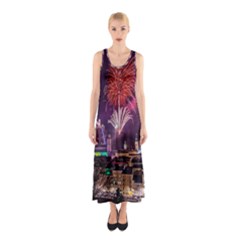 New Year New Year’s Eve In Salzburg Austria Holiday Celebration Fireworks Sleeveless Maxi Dress by Sapixe