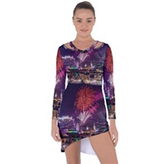 New Year New Year’s Eve In Salzburg Austria Holiday Celebration Fireworks Asymmetric Cut-out Shift Dress by Sapixe