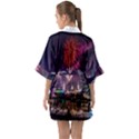 New Year New Year’s Eve In Salzburg Austria Holiday Celebration Fireworks Quarter Sleeve Kimono Robe View2