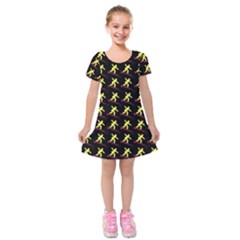 Surfer Kids  Short Sleeve Velvet Dress by ArtworkByPatrick