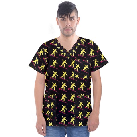 Surfer Men s V-neck Scrub Top by ArtworkByPatrick