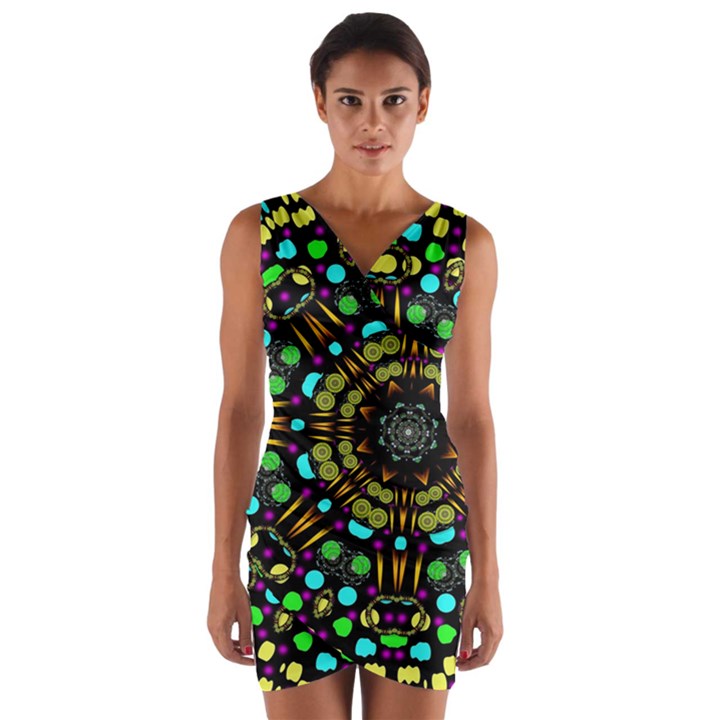 Liven Up In Love Light And Sun Wrap Front Bodycon Dress