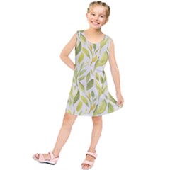 Green Leaves Nature Patter Kids  Tunic Dress by paulaoliveiradesign