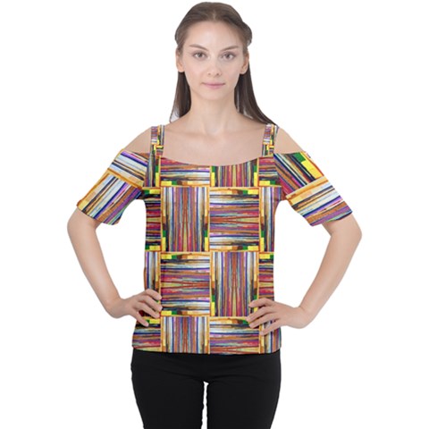 Artwork By Patrick-squares-3 Cutout Shoulder Tee by ArtworkByPatrick