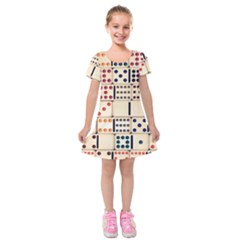 Old Domino Stones Kids  Short Sleeve Velvet Dress by Sapixe