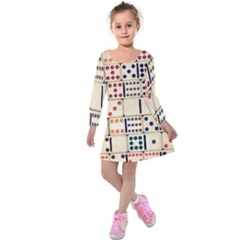 Old Domino Stones Kids  Long Sleeve Velvet Dress by Sapixe