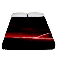 Outer Space Red Stars Star Fitted Sheet (california King Size) by Sapixe