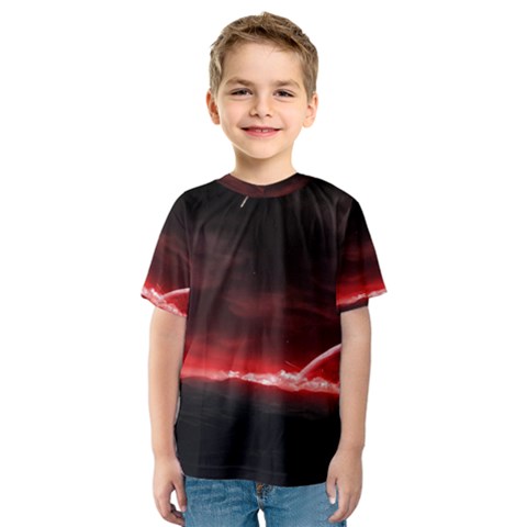 Outer Space Red Stars Star Kids  Sport Mesh Tee by Sapixe