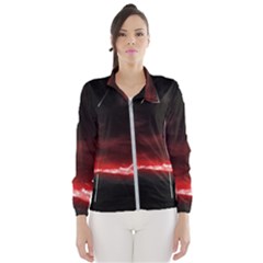 Outer Space Red Stars Star Wind Breaker (women) by Sapixe