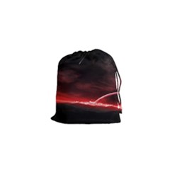 Outer Space Red Stars Star Drawstring Pouches (xs)  by Sapixe