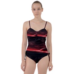 Outer Space Red Stars Star Sweetheart Tankini Set by Sapixe