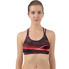 Outer Space Red Stars Star Back Web Sports Bra by Sapixe