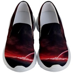 Outer Space Red Stars Star Kid s Lightweight Slip Ons by Sapixe