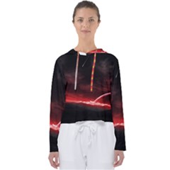 Outer Space Red Stars Star Women s Slouchy Sweat by Sapixe