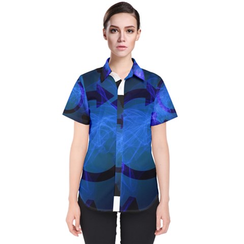 Particles Gear Circuit District Women s Short Sleeve Shirt by Sapixe