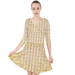 Pattern Abstract Background Quarter Sleeve Front Wrap Dress