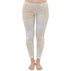 Pattern Background Beige Cream Classic Winter Leggings by Sapixe