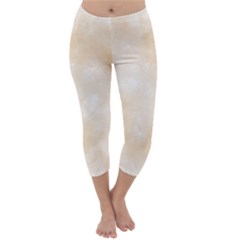 Pattern Background Beige Cream Capri Winter Leggings  by Sapixe