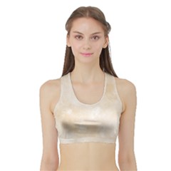 Pattern Background Beige Cream Sports Bra With Border by Sapixe