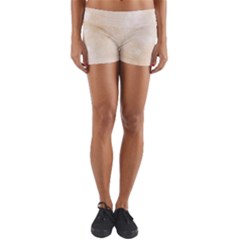 Pattern Background Beige Cream Yoga Shorts by Sapixe