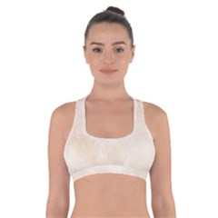 Pattern Background Beige Cream Cross Back Sports Bra by Sapixe