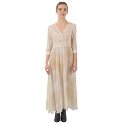 Pattern Background Beige Cream Button Up Boho Maxi Dress by Sapixe