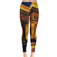 Paris Cityscapes Lights Multicolor France Leggings  by Sapixe