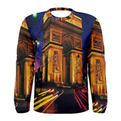 Paris Cityscapes Lights Multicolor France Men s Long Sleeve Tee by Sapixe