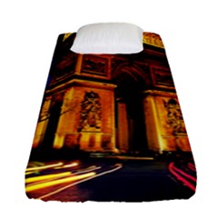 Paris Cityscapes Lights Multicolor France Fitted Sheet (single Size)