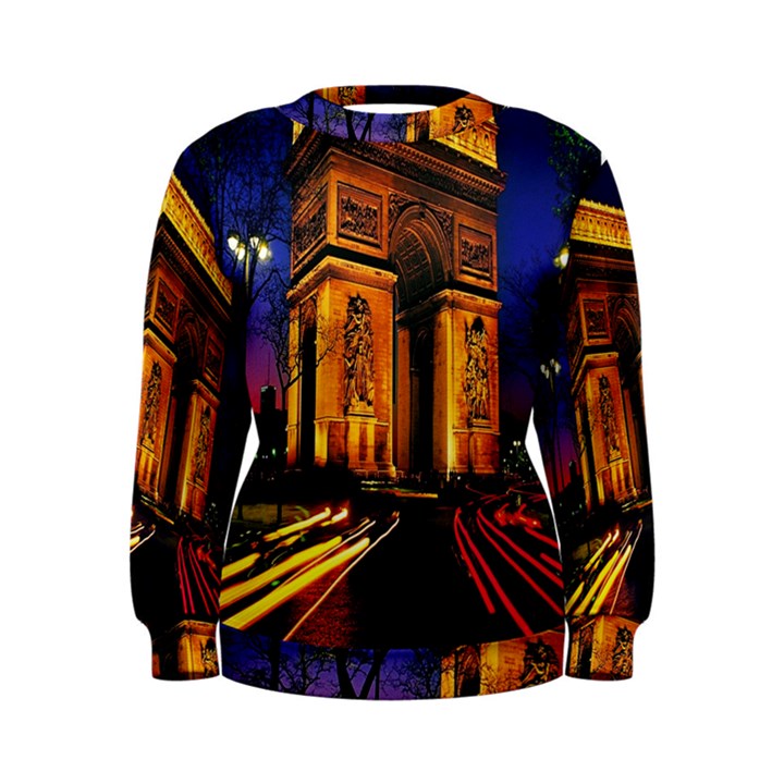 Paris Cityscapes Lights Multicolor France Women s Sweatshirt