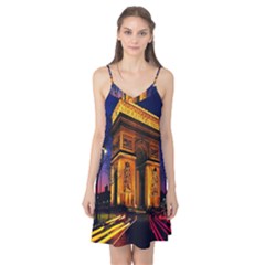 Paris Cityscapes Lights Multicolor France Camis Nightgown by Sapixe