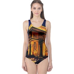 Paris Cityscapes Lights Multicolor France One Piece Swimsuit by Sapixe