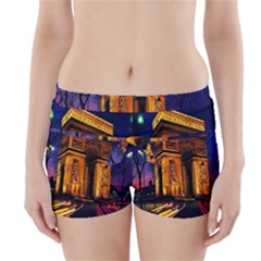 Paris Cityscapes Lights Multicolor France Boyleg Bikini Wrap Bottoms by Sapixe