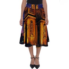 Paris Cityscapes Lights Multicolor France Perfect Length Midi Skirt by Sapixe