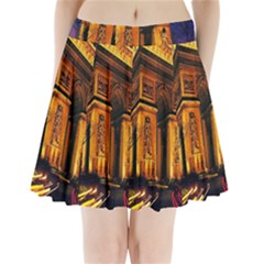 Paris Cityscapes Lights Multicolor France Pleated Mini Skirt by Sapixe