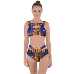 Paris Cityscapes Lights Multicolor France Bandaged Up Bikini Set  by Sapixe