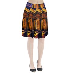 Paris Cityscapes Lights Multicolor France Pleated Skirt by Sapixe