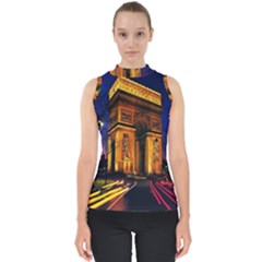 Paris Cityscapes Lights Multicolor France Shell Top by Sapixe