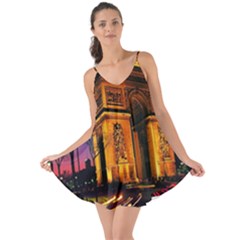 Paris Cityscapes Lights Multicolor France Love The Sun Cover Up by Sapixe