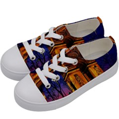 Paris Cityscapes Lights Multicolor France Kids  Low Top Canvas Sneakers by Sapixe