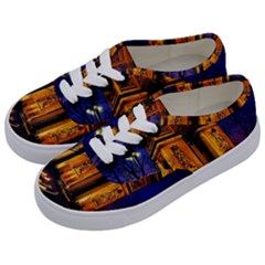 Paris Cityscapes Lights Multicolor France Kids  Classic Low Top Sneakers by Sapixe