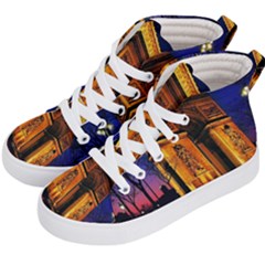 Paris Cityscapes Lights Multicolor France Kid s Hi-top Skate Sneakers by Sapixe