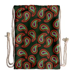 Pattern Abstract Paisley Swirls Drawstring Bag (large)